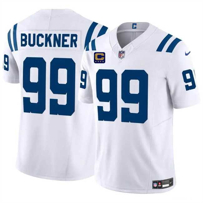 Men & Women & Youth Indianapolis Colts #99 DeForest Buckner White 2024 F.U.S.E. With 4-Star C Patch Vapor Limited Stitched Jersey->indianapolis colts->NFL Jersey
